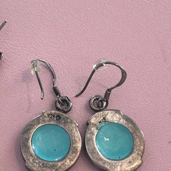 925 turquoise earring lot vintage feather - Picture 3 of 6